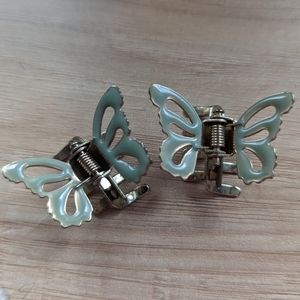 Vintage Y2K Mini Enamel Butterfly Hair Clips | Set Of 2